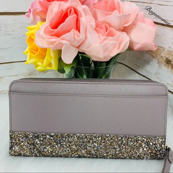 #bagsavenue Glitter Kate spade Gray cityscape Neda wallet gray Greta court - Picture 4 of 6
